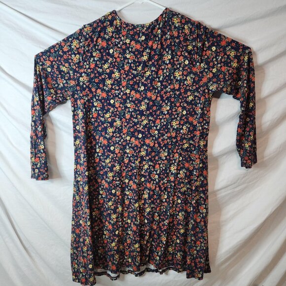 Old Navy LS Knit Swing Dress Navy Floral Size XL – Rayon Blend - Picture 4 of 8